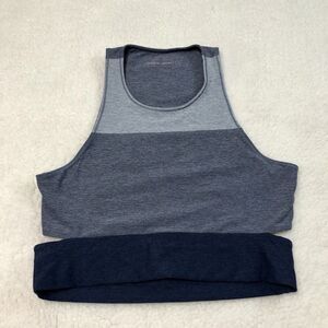 Outdoor Voices Sports Bra Women’s L Blue Colorblock Split Back Athleisure Yoga